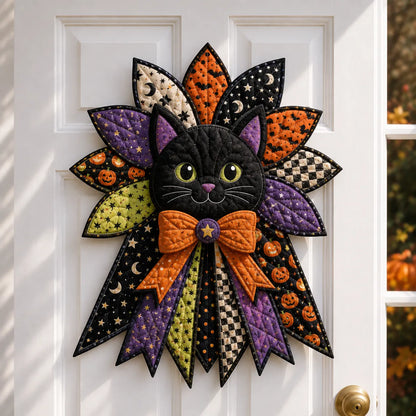 🎉 Holiday Celebration 50% OFF - 🎃DIY Quilted Halloween Pumpkin Door Hanger Sewing Kit | Make Oversized Seasonal Front Door Decor