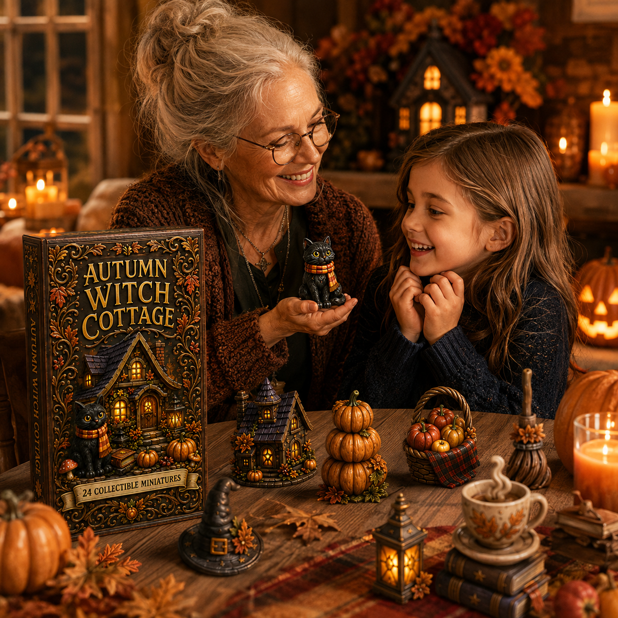 Black cats and witchy autumn miniature details