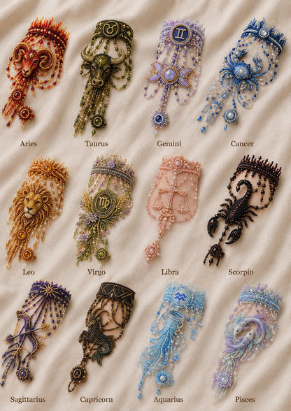 🔥 LAST DAY 49% OFF – ✨ Zodiac DIY Beaded Hand Bracelet Kit | Create Celestial Wearable Art with Seed Beads, Pearl-Style Accents & Crystal Details ♈🌙💎