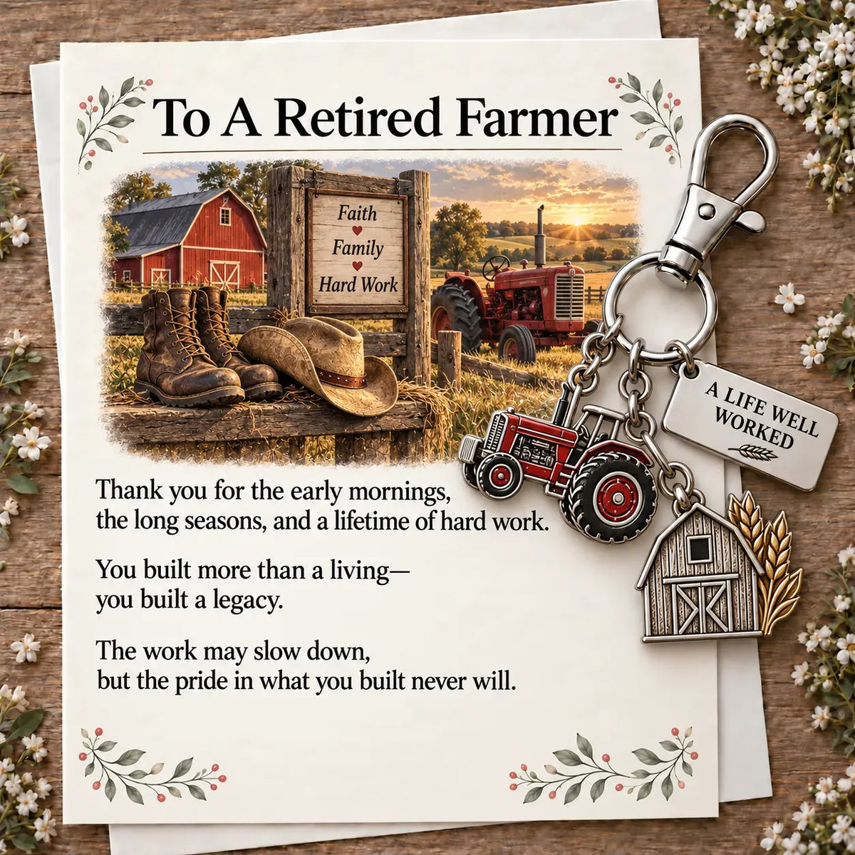 ✨ The 'You Make a Difference' Retirement Appreciation Gift Set – Keychain & Greeting Card ✨