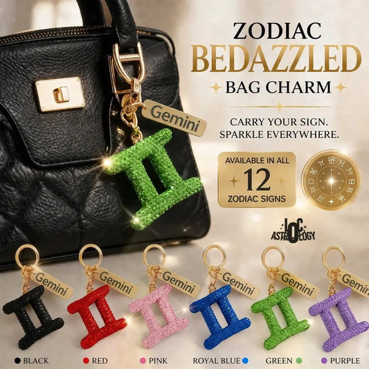 🔥LAST DAY 49% OFF-  Zodiac Bedazzled Bag Charm & Keychain