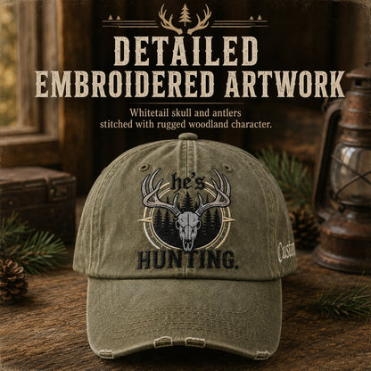 🦌 Deer Skull & Antler Embroidered Hunting Hat | Perfect Gift For Hunters 🎁