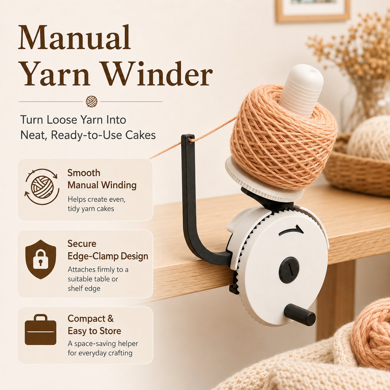 🔥LAST DAY 49% OFF - 🧶Manual Yarn Winder