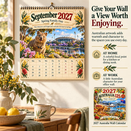 🔥🦘2027 Australia 125th Anniversary Wall Calendar 🐨