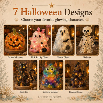 ⏳ Last Day 49% OFF – 🎃 Beginner-Friendly DIY Lighted Sea Glass Halloween Character Kit Collection | Complete Kit with Sea Glass Pieces, LED Lights & Step-by-Step Guide Included 💕