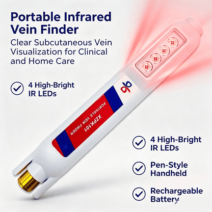 Portable Vein Finder Viewer, Hand‐Held LED Vein Locator Device