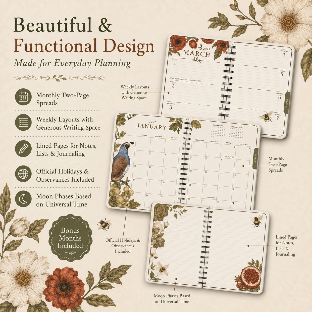 🌙 Woodland Warden 2027 Planner – A Year of Nature's Wisdom & Intention