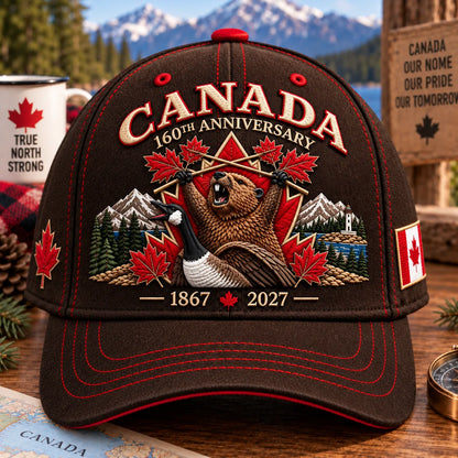 ⏰LAST DAY 50% OFF - 🍁 Canada 160th Anniversary 1867–2027 – Premium Embroidered Heritage Cap 100% Cotton