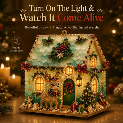 ✨ DIY Illuminated Sea Glass Christmas Cottage Kit