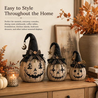 Vintage Witch Pumpkin Trio