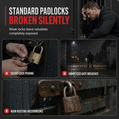 🚨Heavy-Duty Alarm Security Lock – Aluminum Alloy Anti-Theft Protection for Gates, Bikes & Storage