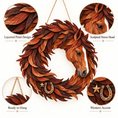 🔥HOT SALE🔥🐴 Rustic Horse Wreath
