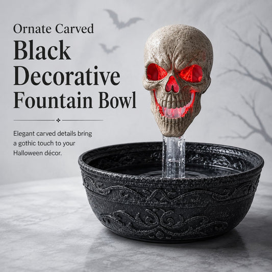 💀14" Bleeding Skull Fountain | Flowing Blood + Red LED Glowing Eyes 🏚️ Haunted House Halloween Party Decor Prop