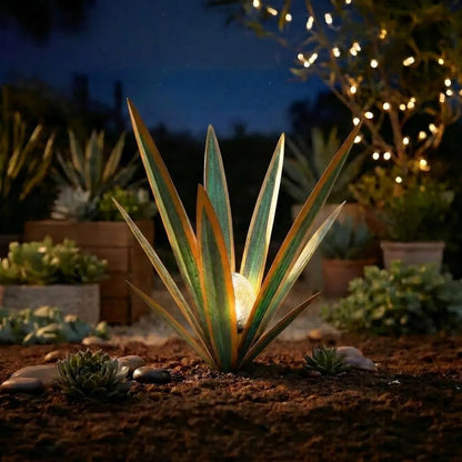 Glowing Solar Agave Garden Light
