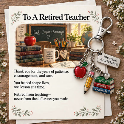 ✨ The 'You Make a Difference' Retirement Appreciation Gift Set – Keychain & Greeting Card ✨