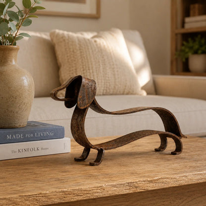 Rustic Charm, Dachshund Style — Metal Sculpture for Home & Garden