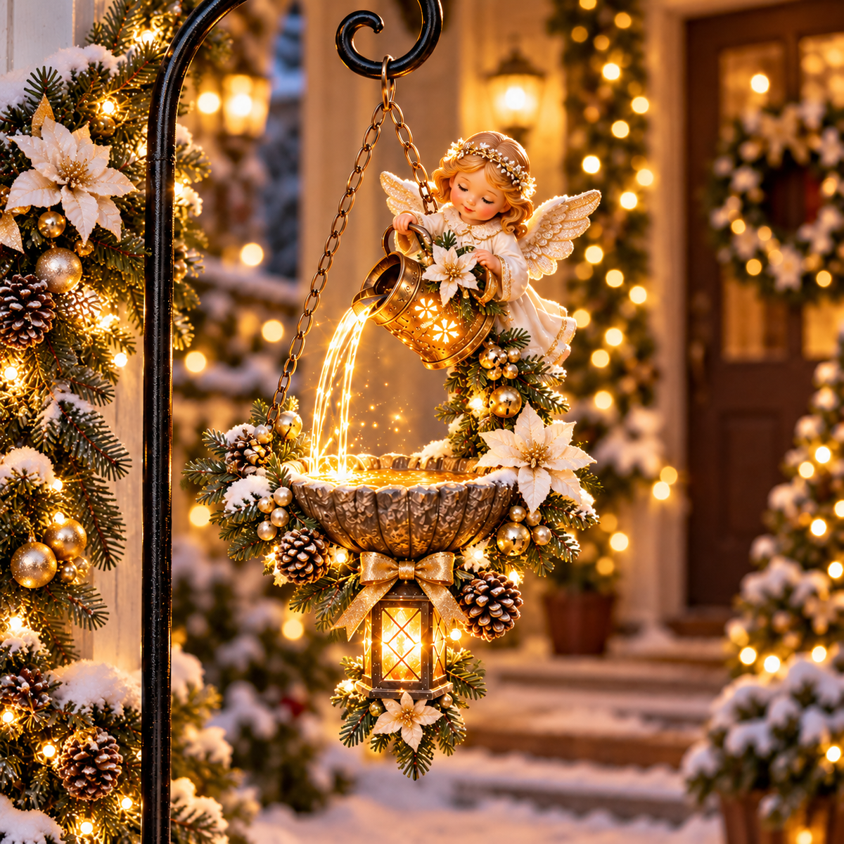 🔥Last Day 50% OFF-🎄 Santa’s Magical Light Pour – Cardinal Christmas Hanging Garden Lantern