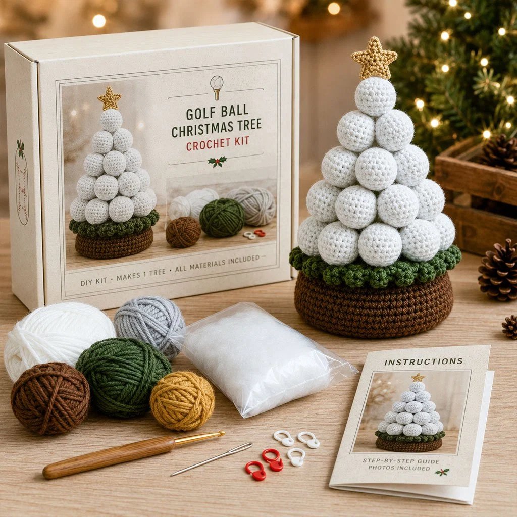 Sports Ball Christmas Tree Crochet Kit