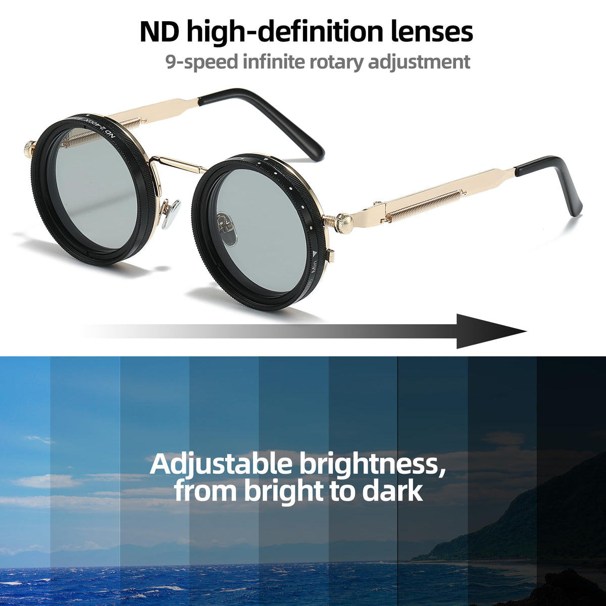 Adjustable 1-9 Gears Sunglasses
