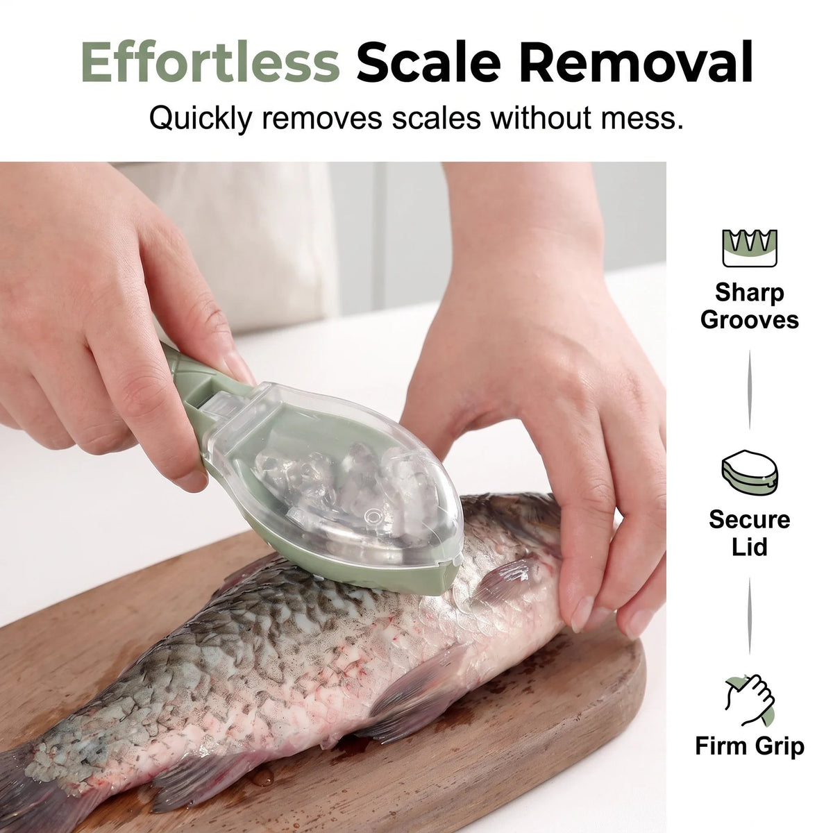 💯 🐟 Mess-Control Fish Scaler with Collection Lid