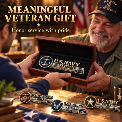Veteran Honor Raised Metal Car Ornament  Display service pride on daily commutes & veteran meetups