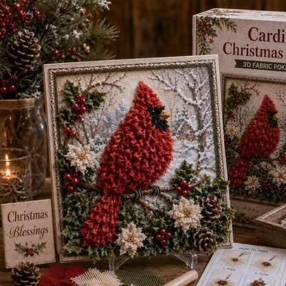 🔥2026 HOT SALE 49% OFF 💥🎄 3D Christmas Fabric Poke Art DIY Craft Kit