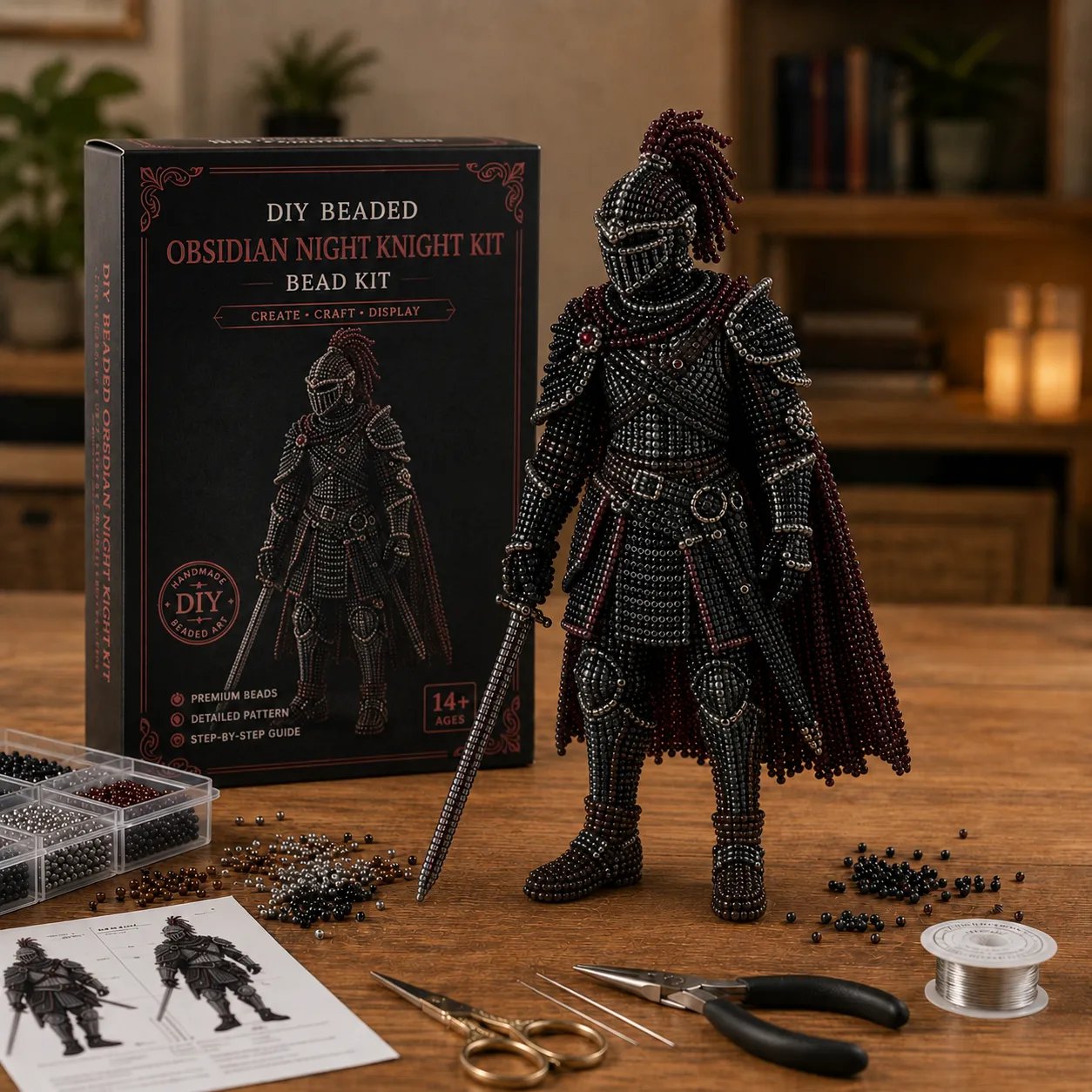 ⏳ Last Day 49% OFF – ⚔️ Beginner-Friendly DIY Legendary Medieval Knight 3D Beaded Figure Kit | Complete Kit with All Tools & Step-by-Step Guide Included 💕