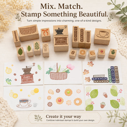 🌿 Mix & Match Wood-Mounted Craft Stamps ✨