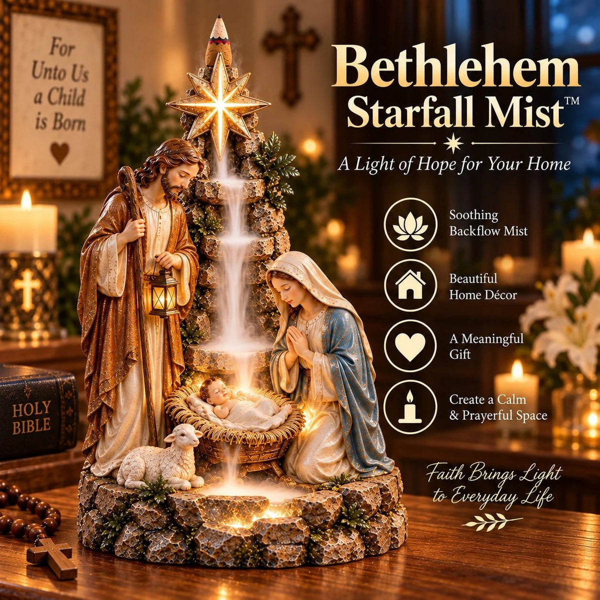 ✨ Faith-Inspired Backflow Collection™ – Peaceful Christian Home Decor