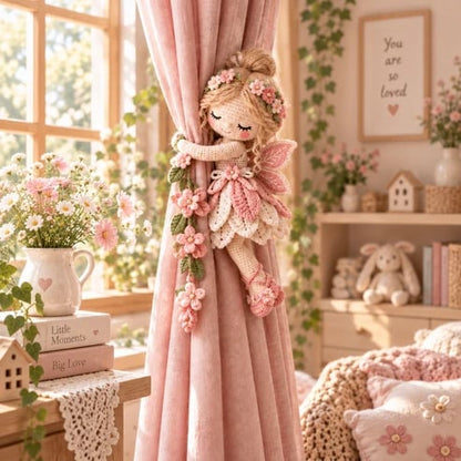 🧚✨ Fairy Hug Crochet Curtain Tiebacks – Whimsical Fairy Window Decor, Handmade Charm & Unique Gift Idea (📦Buy 2 Free Shipping)