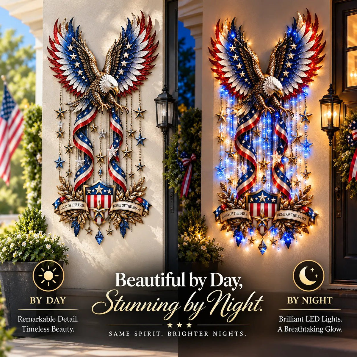 🦅 American Glory Cascade™ – Patriotic Eagle LED Wall Decor