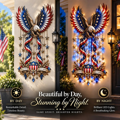 🦅 American Glory Cascade™ – Patriotic Eagle LED Wall Decor