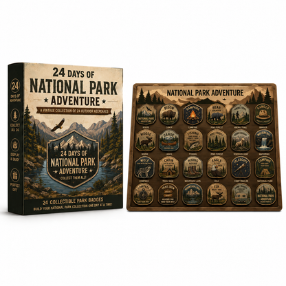 National Park Adventure Advent Calendar – 24 Vintage Collectible Badges