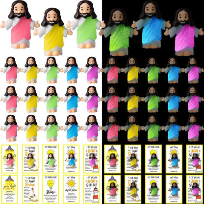 ✝️ Glow-in-the-Dark Little Jesus Mini Figure Collection | Colorful Faith-Inspired Keepsakes with Message Cards for Gifting, Sharing & Everyday Encouragement ✨