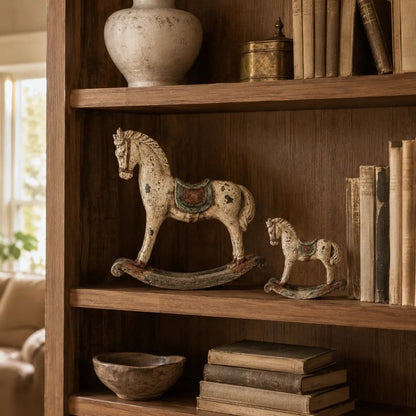 Vintage Distressed Rocking Horse Pair