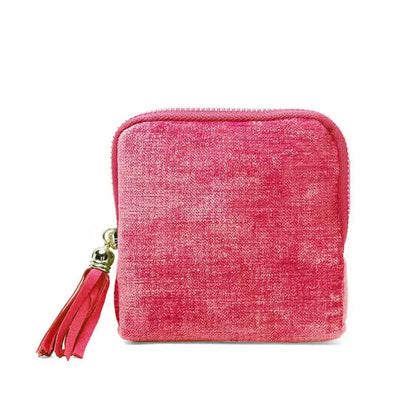 2 PCS jewelry zippered pocket case Travel Jewelry Bag Portable Organizer with 5 Compartments Velvet Satin Lining Tassel Zipper