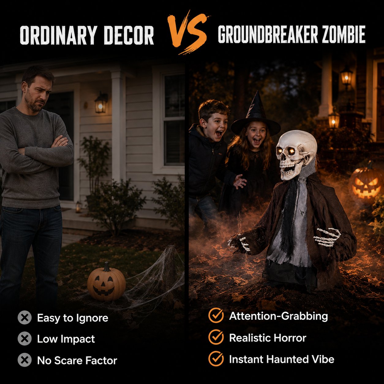 🧟 Halloween Groundbreaker Zombie with Light & Sound Props 🎃