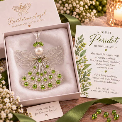 ⏳ Last Day 49% OFF – 👼Handmade Birthstone Angel Wire Ornament |12 Meaningful Birthstone Colors with Keepsake Card ✨