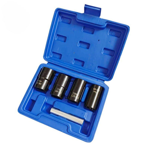 🔥HOT SALE🔥💯1/2' Drive Impact Bolt Nut Extractor Set, 5pcs Locking Wheel Lug Nut Remover Kit