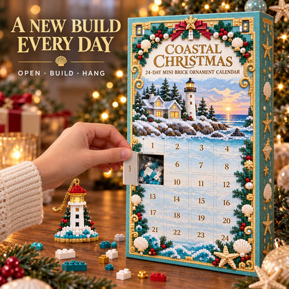 ✨ 🌊 Coastal Christmas 24-Day Mini Brick Ornament Advent Calendar