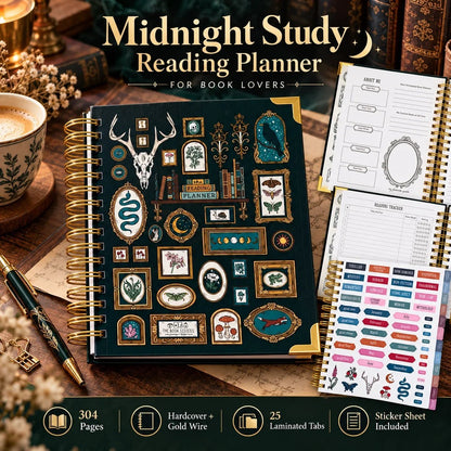 📖✨Midnight Study Hardcover Reading Planner for Book Lovers(📦Buy 2 Free Shipping)