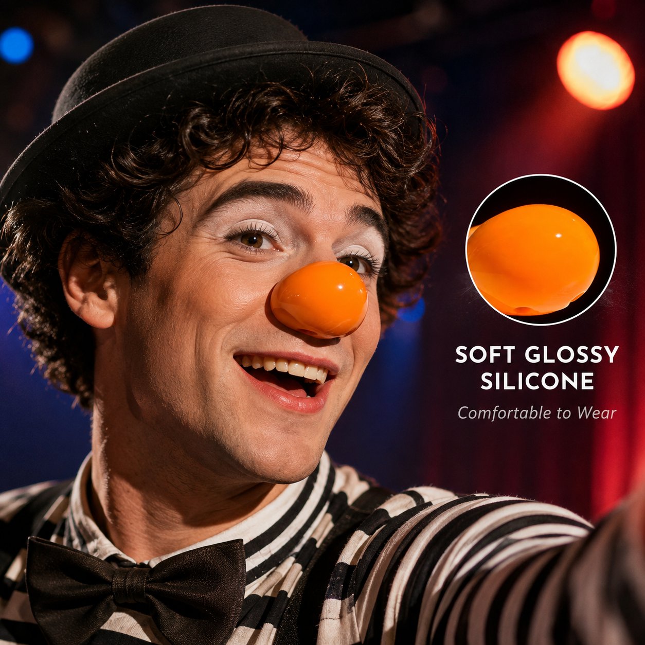 Glow‑in‑the‑Dark Battery‑Free Clown Noses for Halloween Cosplay