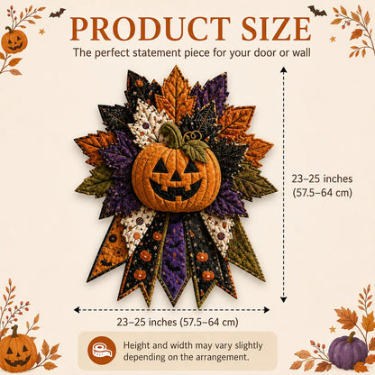 🎉 Holiday Celebration 50% OFF - 🎃DIY Quilted Halloween Pumpkin Door Hanger Sewing Kit | Make Oversized Seasonal Front Door Decor