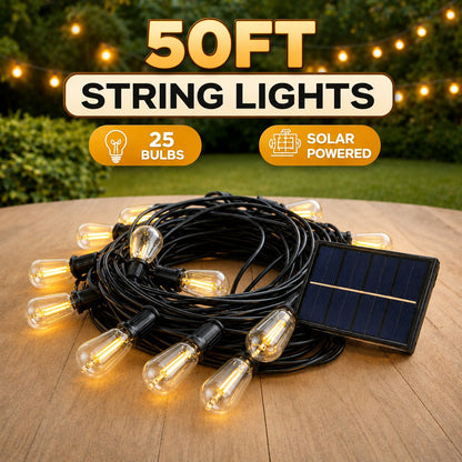 100FT Solar Outdoor String Lights with Remote Control