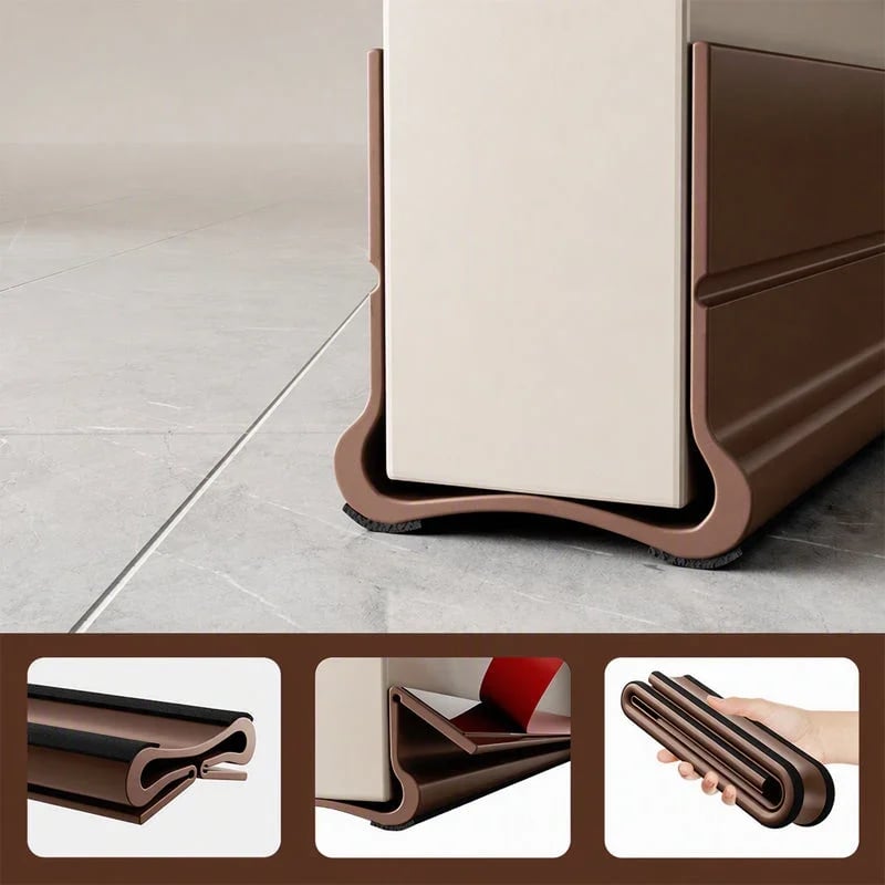 Triple Seal Under Door Draft Stopper – Self-Adhesive Door Bottom Seal for Noise Reduction, Energy Saving & Bug Blocking