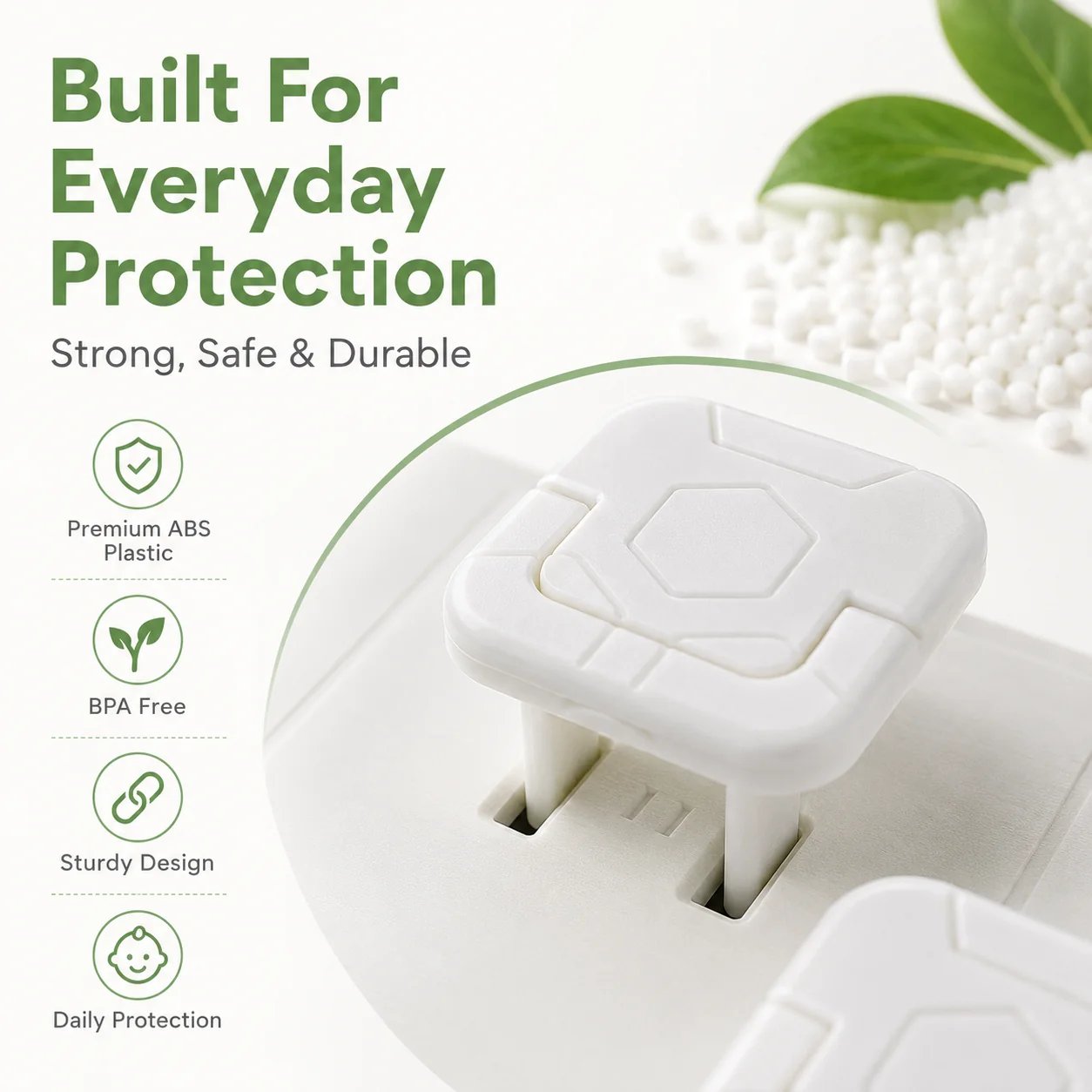 🎉✨ Baby Proof Socket Covers with Smart Handle Design – Fits 2 & 3 Prong Outlets for Easy Parent Removal