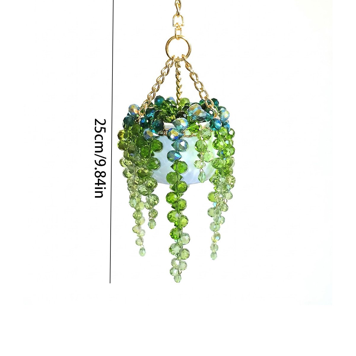Mini White Pot Beaded Plant Suncatcher