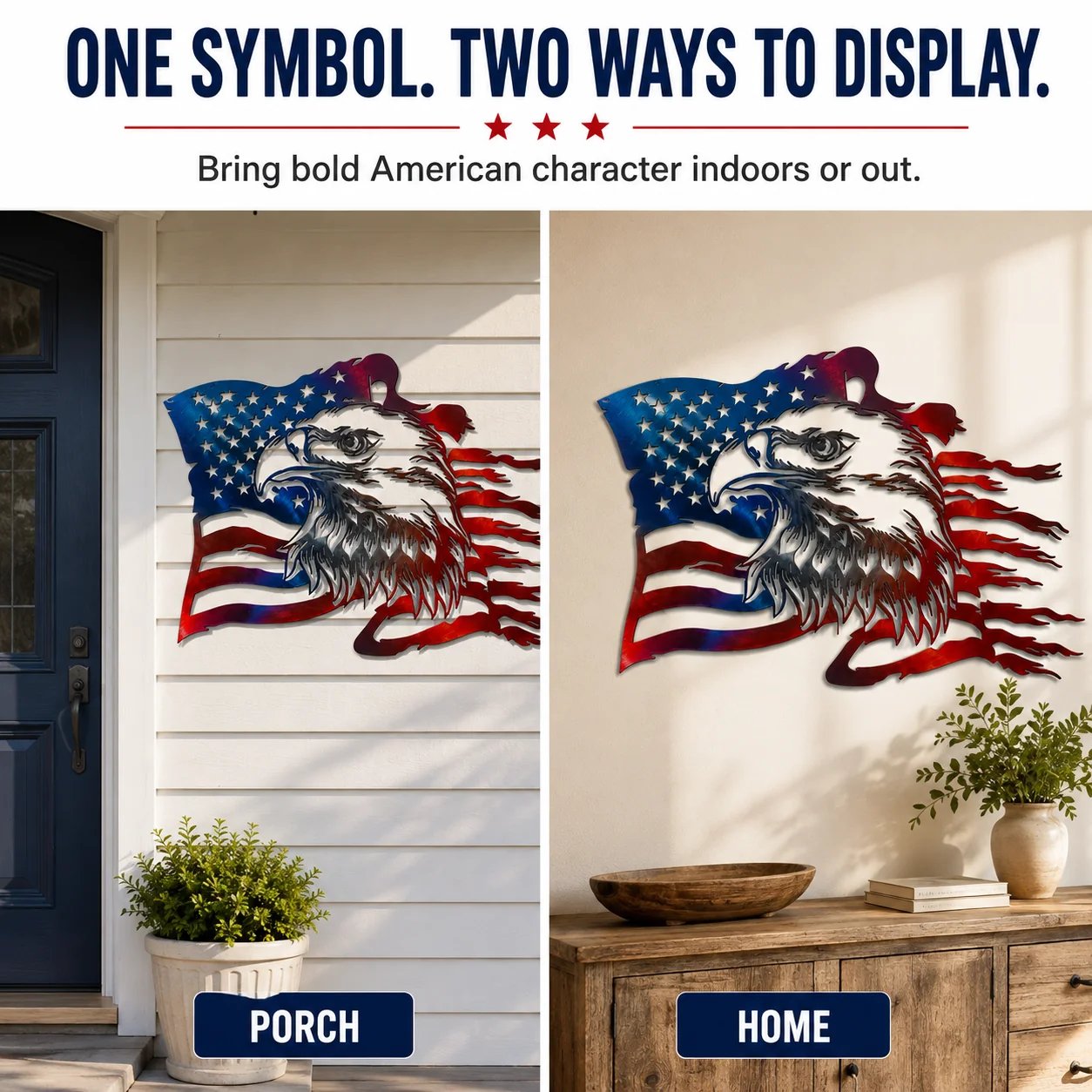 🦅 Freedom Eagle American Flag Wall Art