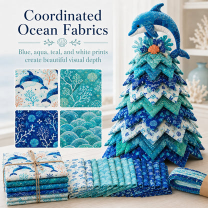 🔥 LAST DAY 49% OFF – 🌊 Ocean Dreams Layered Fabric Tree Craft Kit | Create a Freestanding Coastal Centerpiece with Coordinated Fabrics & Marine Topper 🐚✨