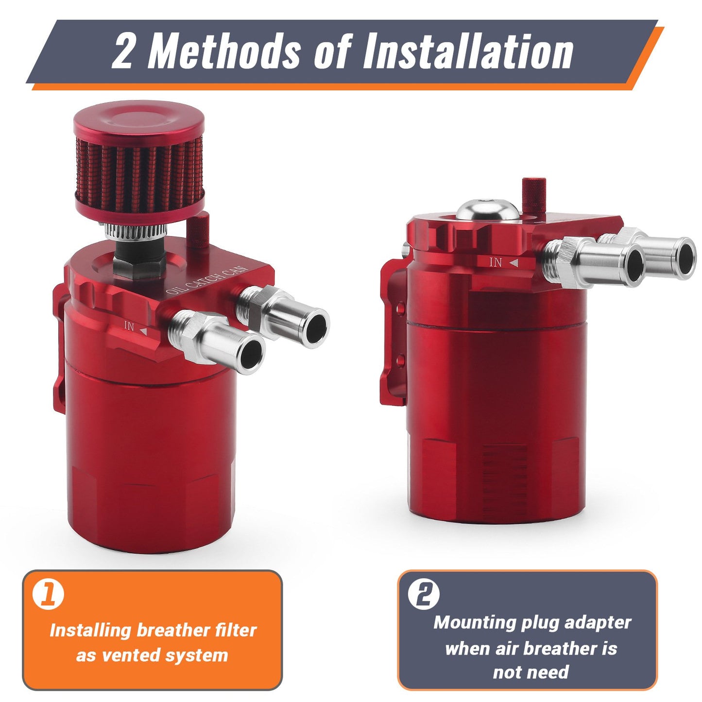 🔥HOT SEAL🔥Universal 300ML Baffled Oil Catch Can Tank Kit w/ Breather Filter & Steel Wool
